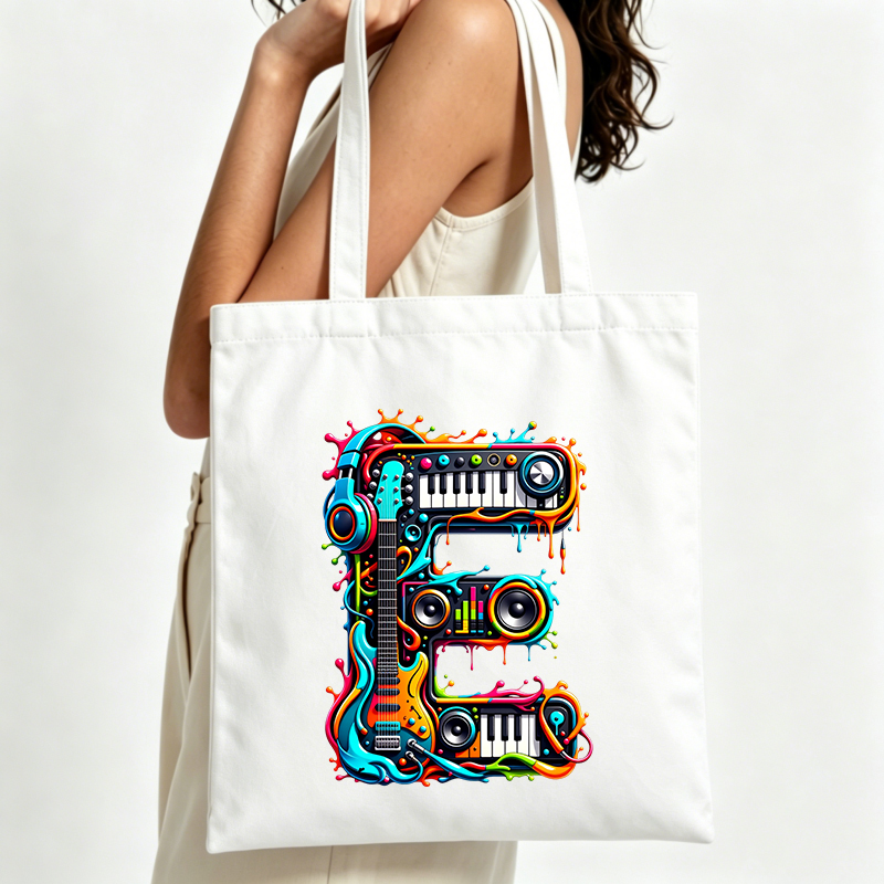 Musical Instrument Shop - Tas jinjing kanvas grafis instrumen musik