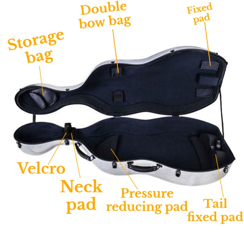 Kotak Cello Serat Karbon 4/4 A - Musical Instrument Accessories ulasan dan harga