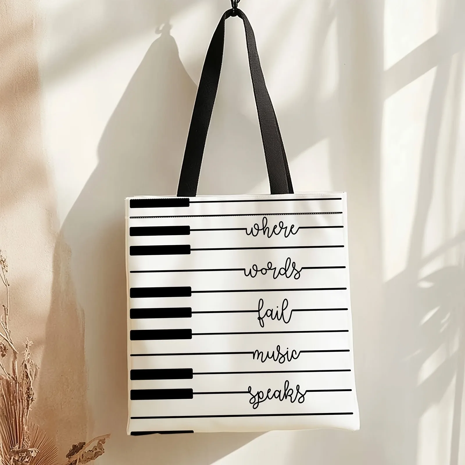 Tas Belanja dengan Motif Piano - Musical Instrument Shop ulasan dan harga