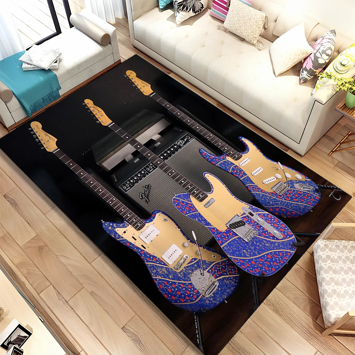 Karpet Musik 3D Fender Gitar B - Musical Instruments Online ulasan dan harga